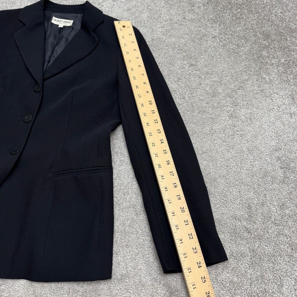 Giorgio Armani Le Collezioni Blazer Jacket Womens 6 Navy Blue Single Breasted - Picture 7 of 14